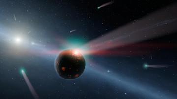 Картинка космос арт ворона переменная звезда планета кометы созвездие ворон