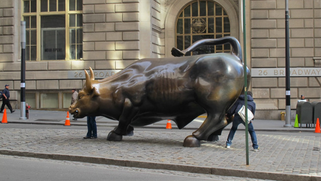 Обои картинки фото new, york, stock, exchange, города, нью, йорк, сша, город, статуя