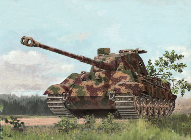 Обои картинки фото рисованные, армия, тяжёлый, танк, vi, ausf, , b