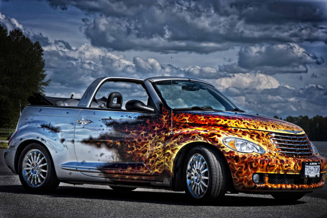 Обои картинки фото автомобили, chrysler, flame