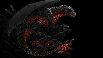 Картинка фэнтези демоны мифическое существо огненный дракон