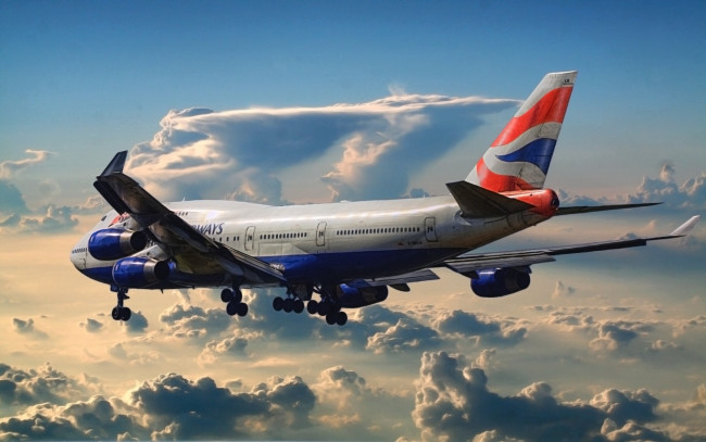 Обои картинки фото авиация, пассажирские самолёты, boeing, 747