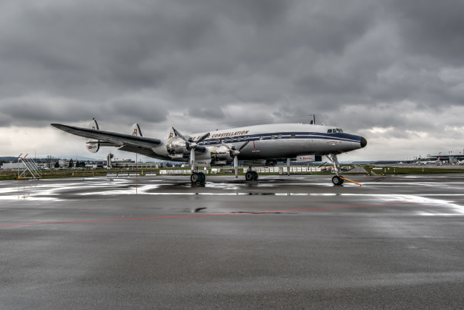 Обои картинки фото lockheed constellation, авиация, пассажирские самолёты, виалайнер