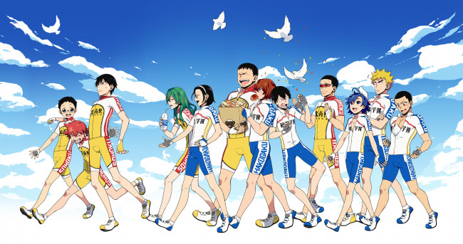 Обои картинки фото аниме, yowamushi pedal, парни