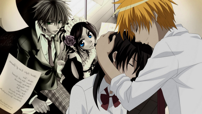 Обои картинки фото аниме, kaichou wa maid-sama, девушка, парень