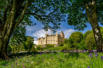 обоя dunrobin castle,  scotland, города, - дворцы,  замки,  крепости, пейзаж