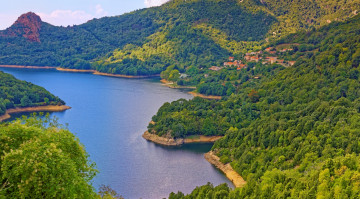 Картинка франция природа реки озера горы здания деревья водоем