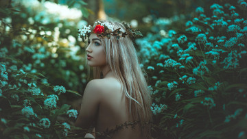 Картинка девушки -unsort+ блондинки +светловолосые венок цветы