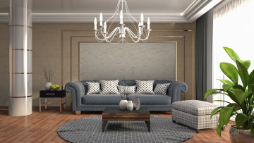 Картинка 3д+графика реализм+ realism диван styles интерье дизайн living room гостиная
