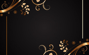 Картинка векторная+графика графика+ graphics floral black gold текстура узор