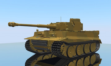 обоя танк, 3д графика, моделирование , modeling, тигр, 131, вид, с, лева