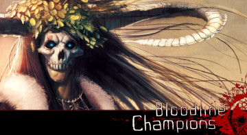 обоя видео игры, bloodline champions, демон, череп, рога