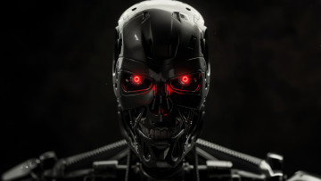 Картинка терминатор 3д+графика другое+ other terminator dark background ai art нейросеть