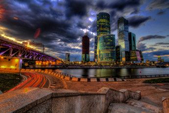 Картинка москва сити города россия мост москва-сити пресненская набережная