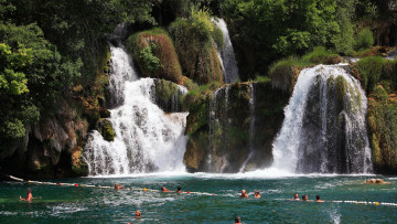 обоя krka, national, park, croatia, природа, водопады