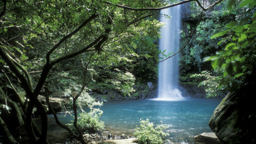 Картинка природа водопады озеро лес