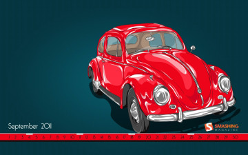 Картинка календари рисованные векторная графика автомобиль красный