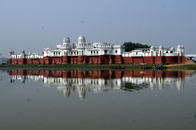 Обои картинки фото neermahal, water, palace, india, города, дворцы, замки, крепости, индия, отражение, дворец