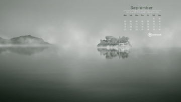 обоя календари, природа, остров, туман