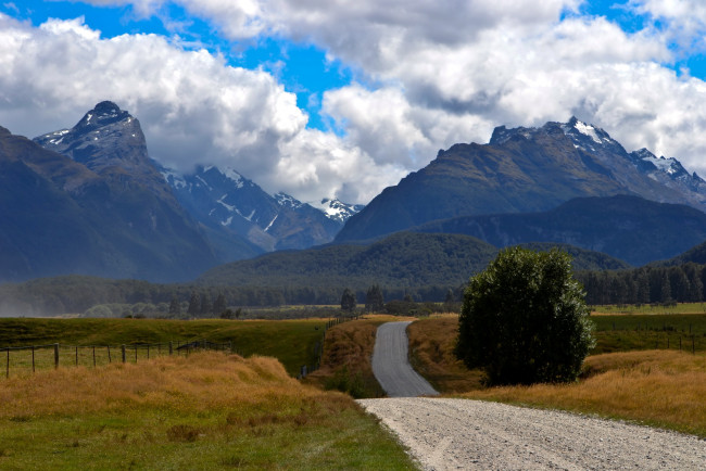 Обои картинки фото queenstown, австралия, природа, дороги, горы, дорога