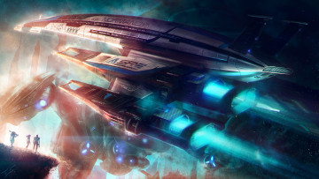 Картинка mass effect видео игры космический корабль