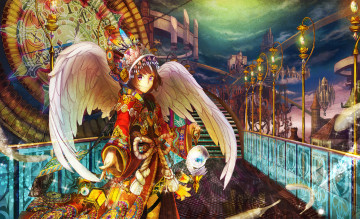 Картинка аниме angels demons ангел мост