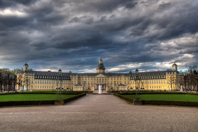 Обои картинки фото karlsruhe, palace, германия, города, дворцы, замки, крепости, дворец, площадь