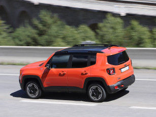 Картинка автомобили jeep красный renegade 2014г eu-spec trailhawk