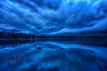 Картинка природа реки озера пейзаж горы озеро ночь