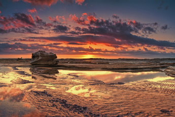 Картинка природа восходы закаты закат вечер отлив пляж море