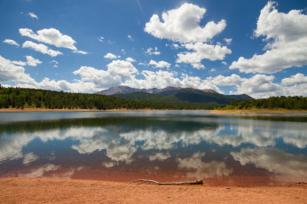 Картинка природа реки озера небо облака вода озеро отражение