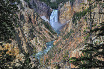 Картинка природа водопады река водопад лес горы