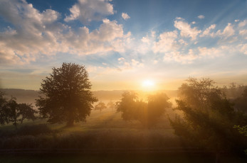Картинка природа восходы закаты утро туман пейзаж