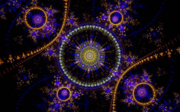 Картинка 3д+графика фракталы+ fractal круги орнамент свечение