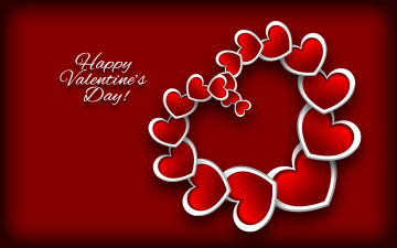Картинка праздничные день+святого+валентина +сердечки +любовь сердечки красный
