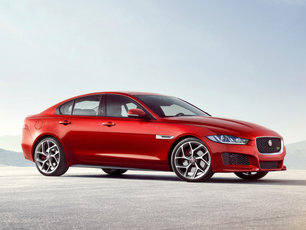 Обои картинки фото автомобили, jaguar, красный, 2015г, xe, s