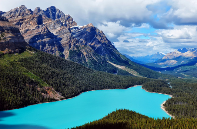 Обои картинки фото природа, реки, озера, лес, озеро, горы, канада