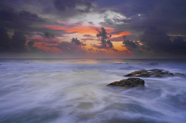 Обои картинки фото природа, моря, океаны, облака, море, закат