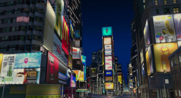 Картинка рисованное города небоскреб афиша экран реклама