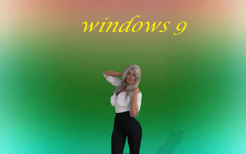 Картинка компьютеры windows+9 логотип фон взгляд девушка