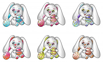 Картинка праздничные пасха кролик фон яйца