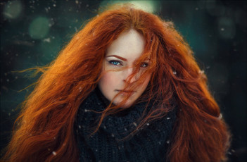 Картинка девушки -+лица +портреты девушка модель красотка рыжеволосая лицо портрет макияж причёска
