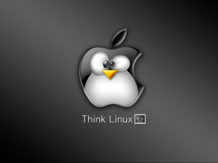 обоя think, linux, компьютеры