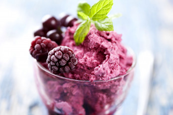 Картинка еда мороженое десерты ежевика ягоды