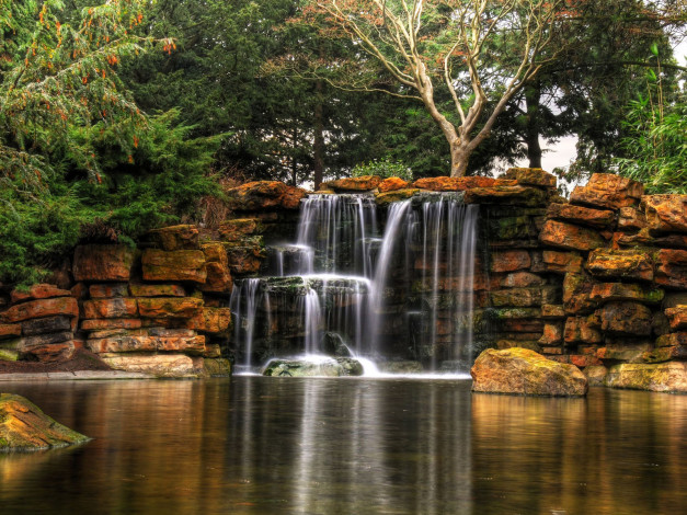 Обои картинки фото природа, водопады, вода, камни