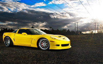 Картинка corvette автомобили желтый корвет
