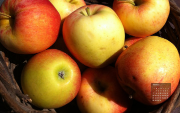 Картинка календари еда яблоки