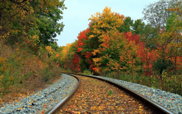 Картинка разное транспортные средства магистрали железная дорога осень пейзаж