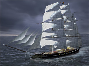 Картинка корабли 3d парусник море