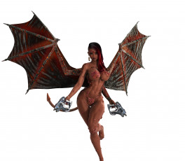 Картинка 3д+графика существа+ creatures демон девушка фон взгляд